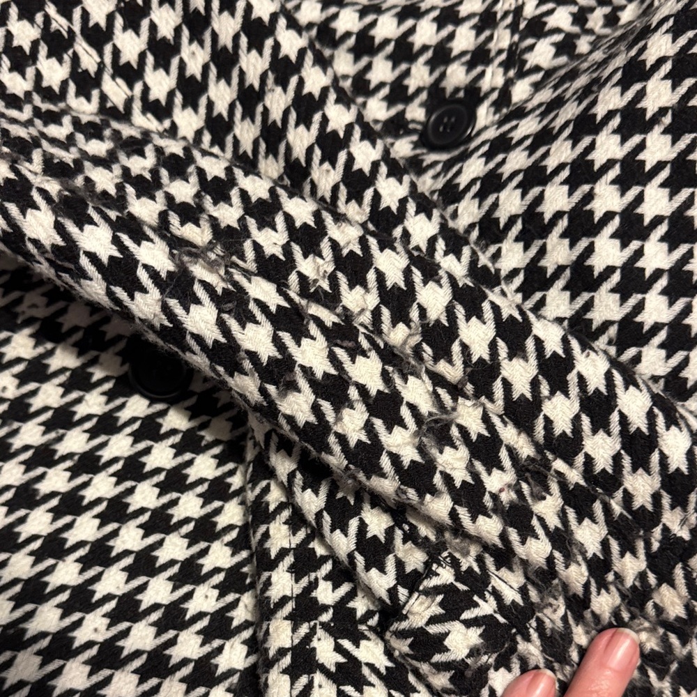 Stylish Black and White Pea Coat - Picture 5 of 11